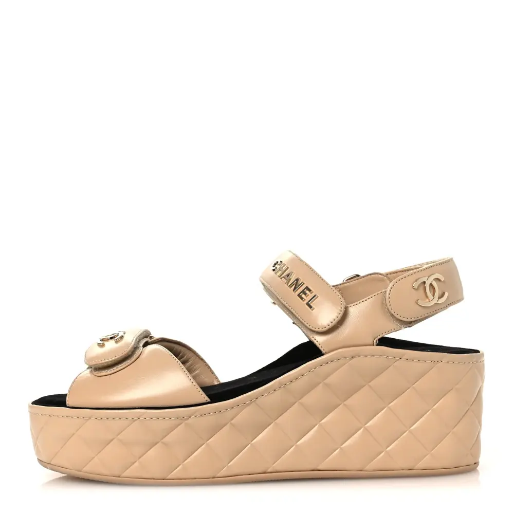 DAD WEDGES SANDAL · NUDE BEIGE GHW