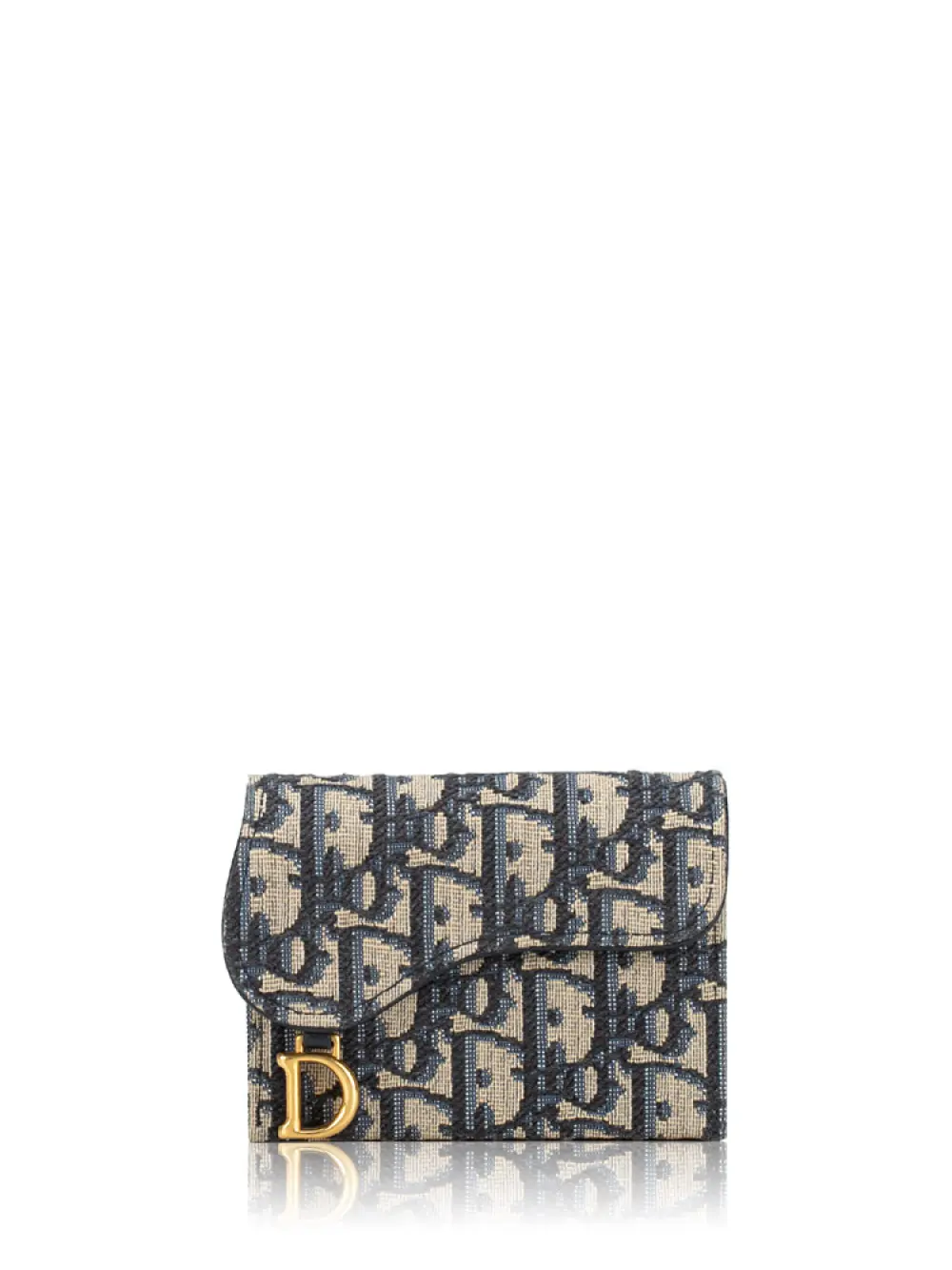 CARD CASE SADDLE MULTISLOT 5 GUSSET · navy oblique