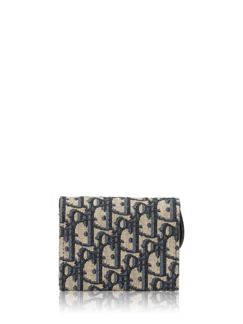 DIOR CARD CASE SADDLE MULTISLOT 5 GUSSET navy oblique