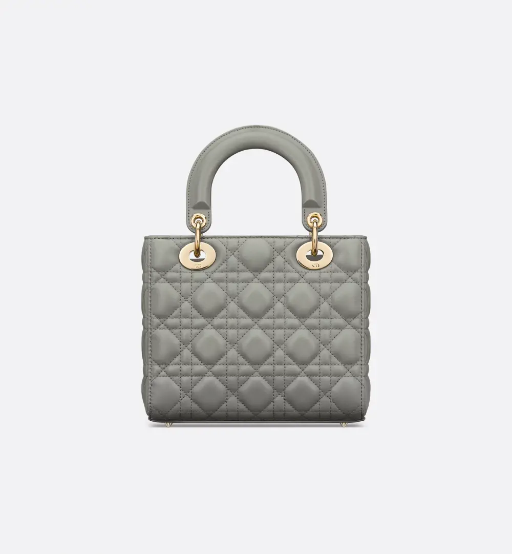 DIOR LADY DIOR SMALL W/ PINS stone gray ghw