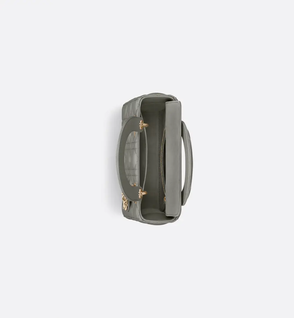DIOR LADY DIOR SMALL W/ PINS stone gray ghw