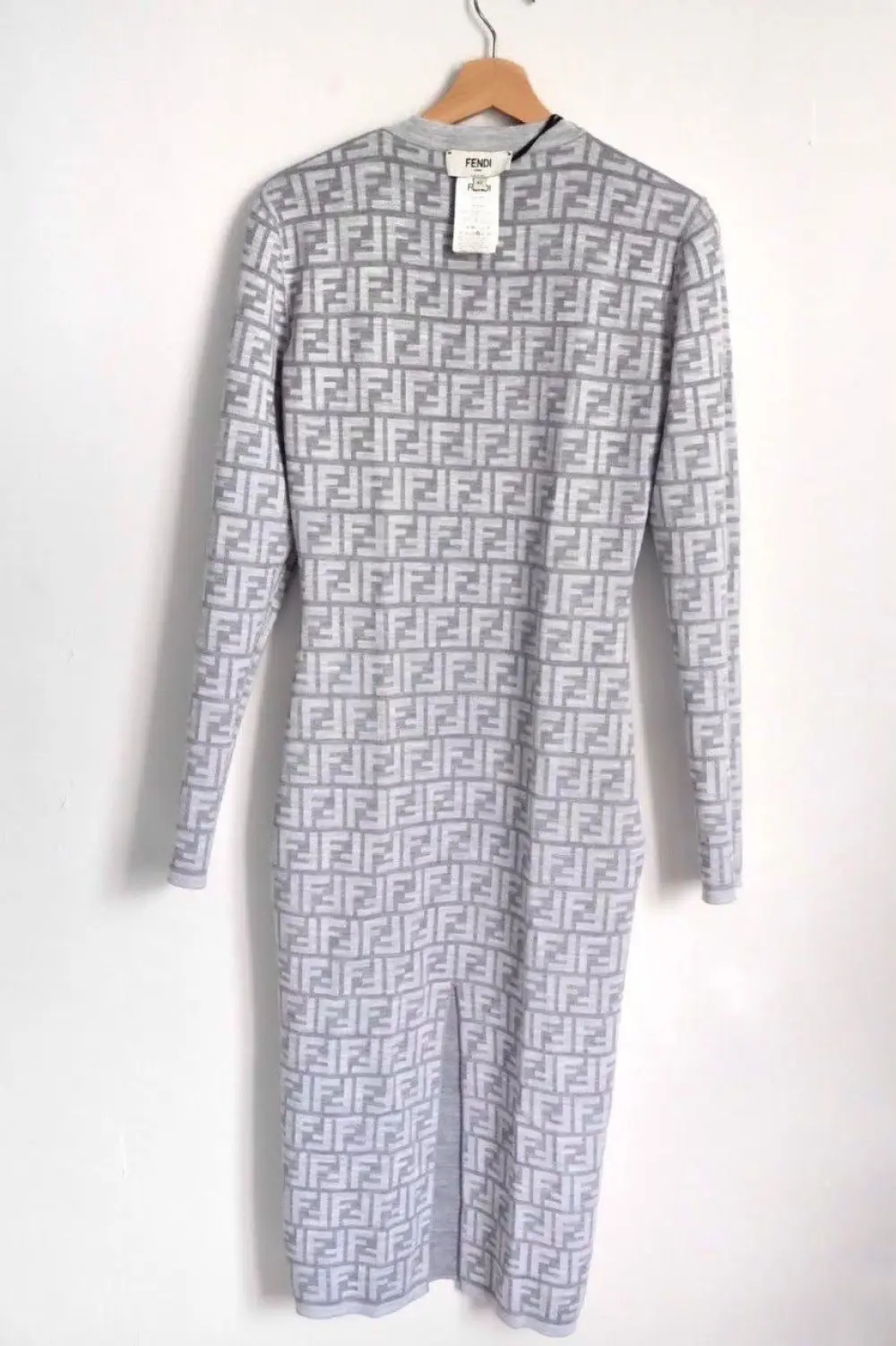 FENDI COTTON LONG DRESS grey