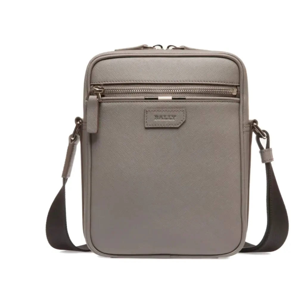 PABLO BOVINE EMBOSSED CROSSBODY BAG · grey