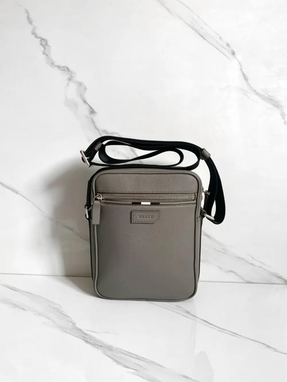 BALLY PABLO BOVINE EMBOSSED CROSSBODY BAG grey
