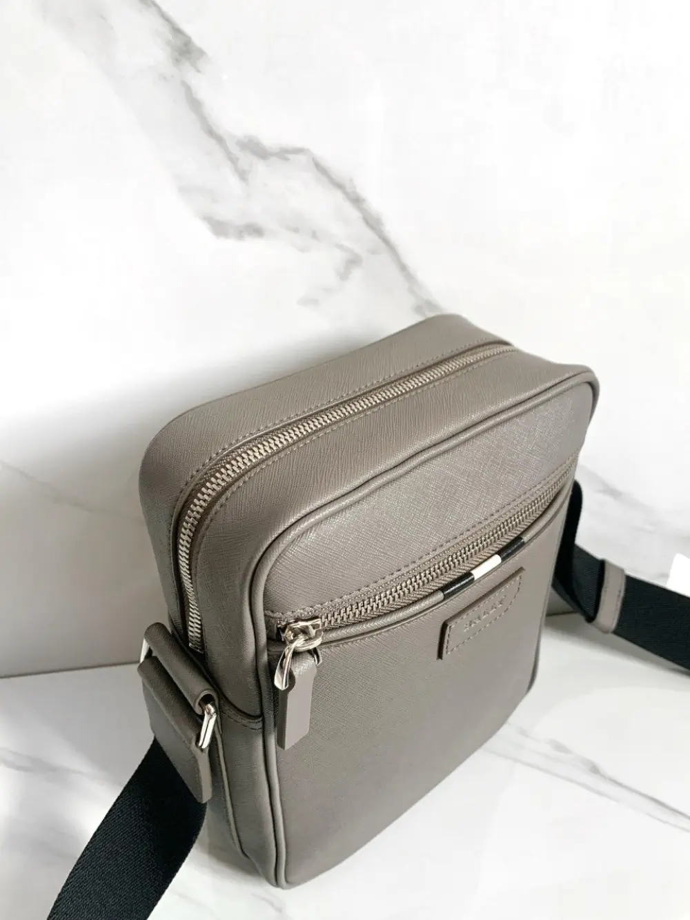 BALLY PABLO BOVINE EMBOSSED CROSSBODY BAG grey
