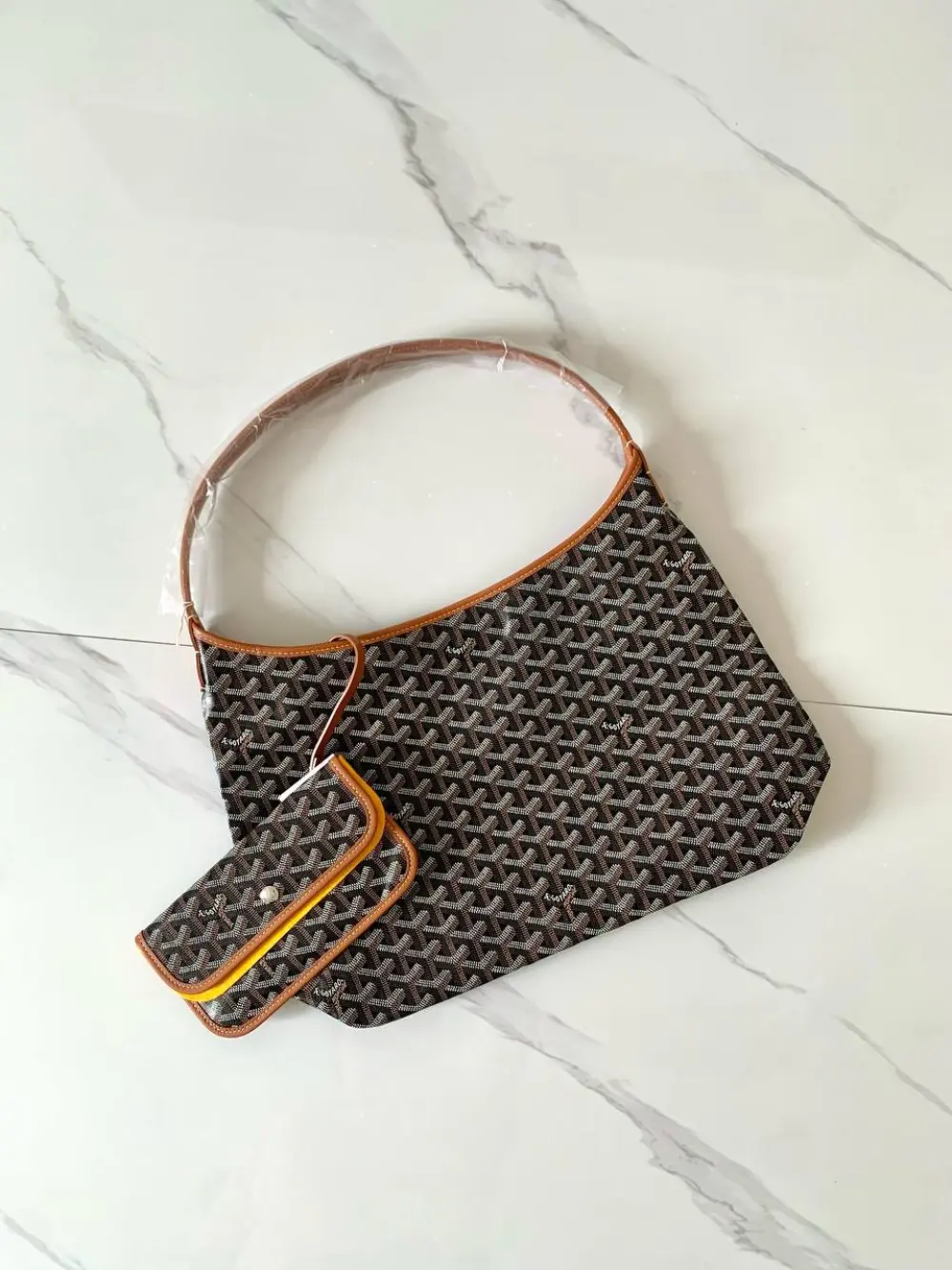 GOYARD BOHEME HOBO PM black tan