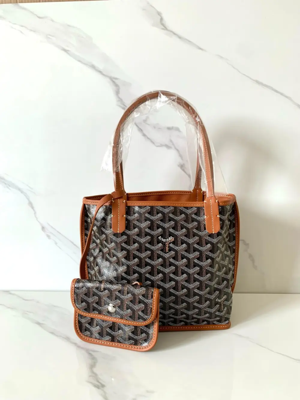 GOYARD MINI ANJOU black tan