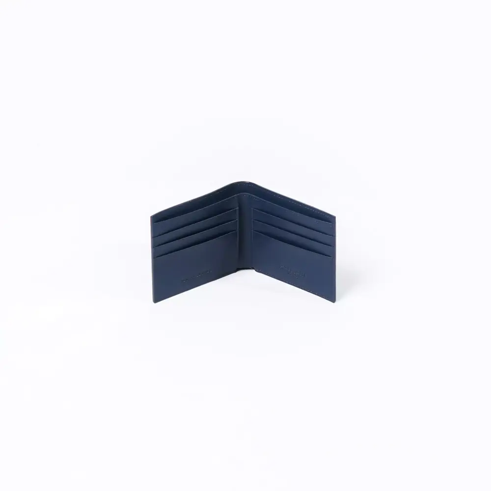 BALMAIN BIFOLD WALLET MEN navy logo white