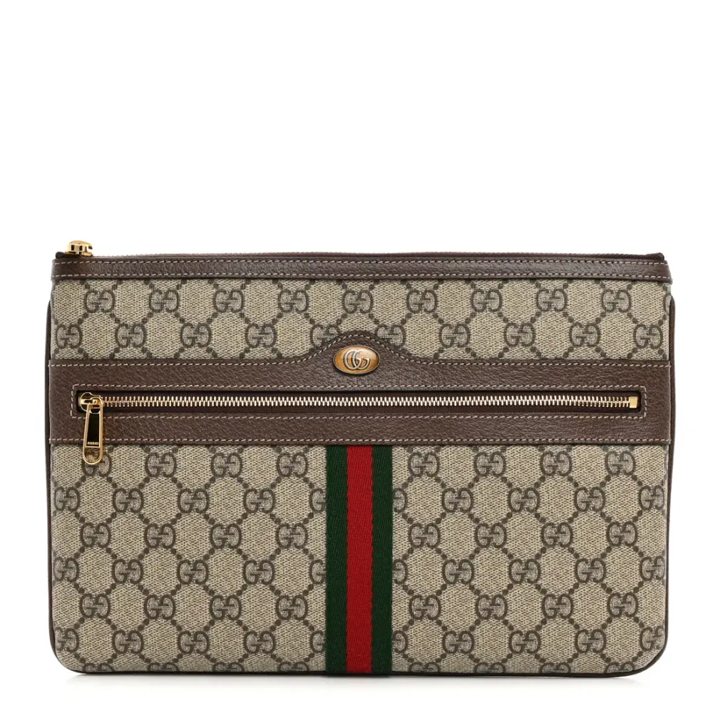 FLAT CLUTCH / POUCH / TOILETRY SUPREME OPHIDIA · beige ebony
