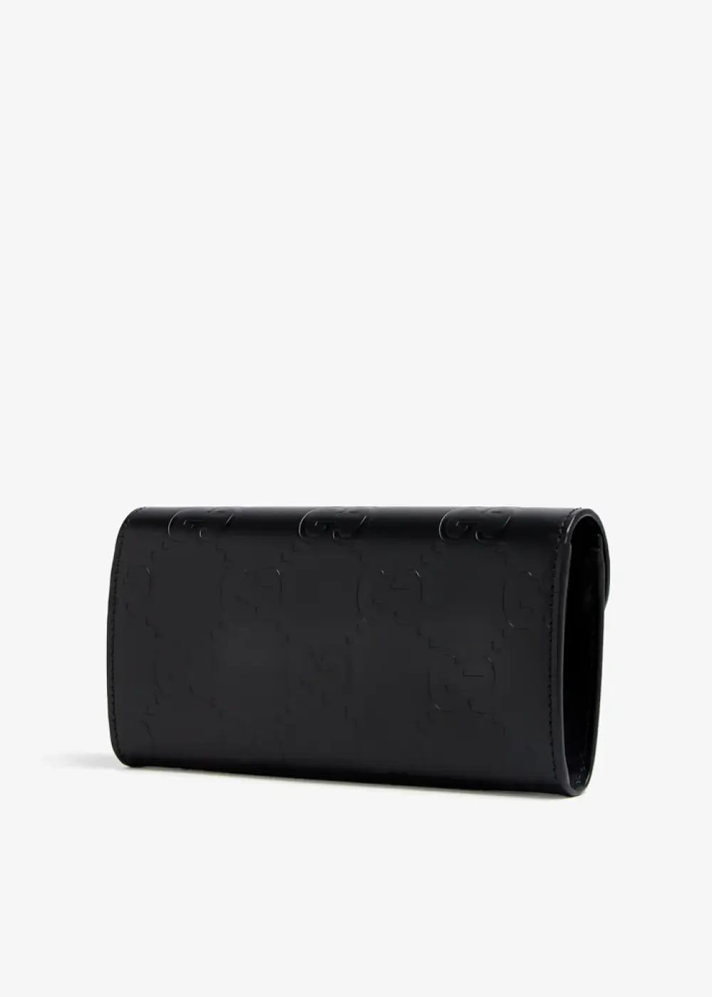 GUCCI GG CONTINENTAL SIGNATURE FLAP WALLET black ghw