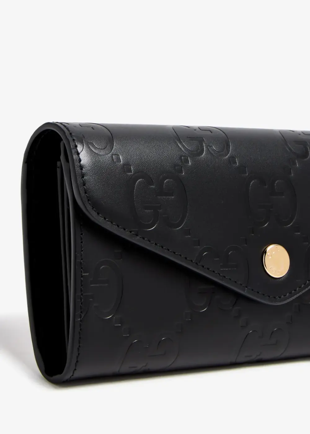 GUCCI GG CONTINENTAL SIGNATURE FLAP WALLET black ghw
