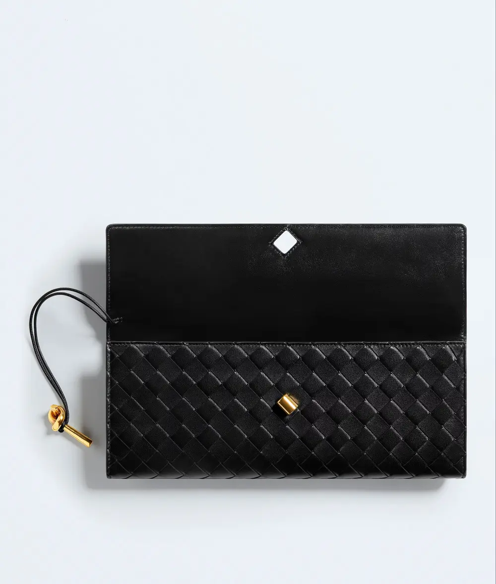 BOTTEGA VENETA BV ANDIAMO CLUTCH black