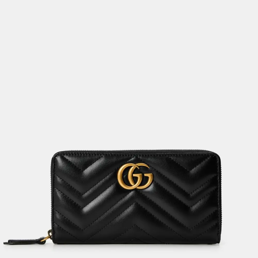 GG MARMONT ZIP AROUND WALLET · black ghw