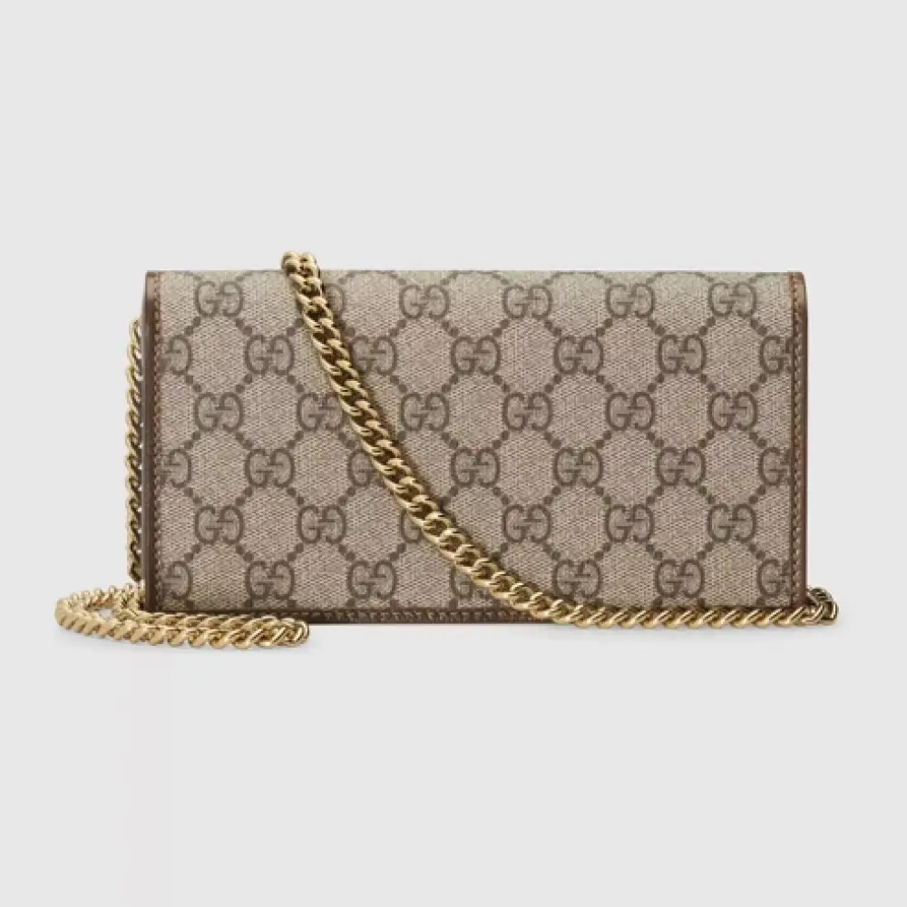 GUCCI HORSEBIT 1995 WOC WALLET ON CHAIN beige ebony brown