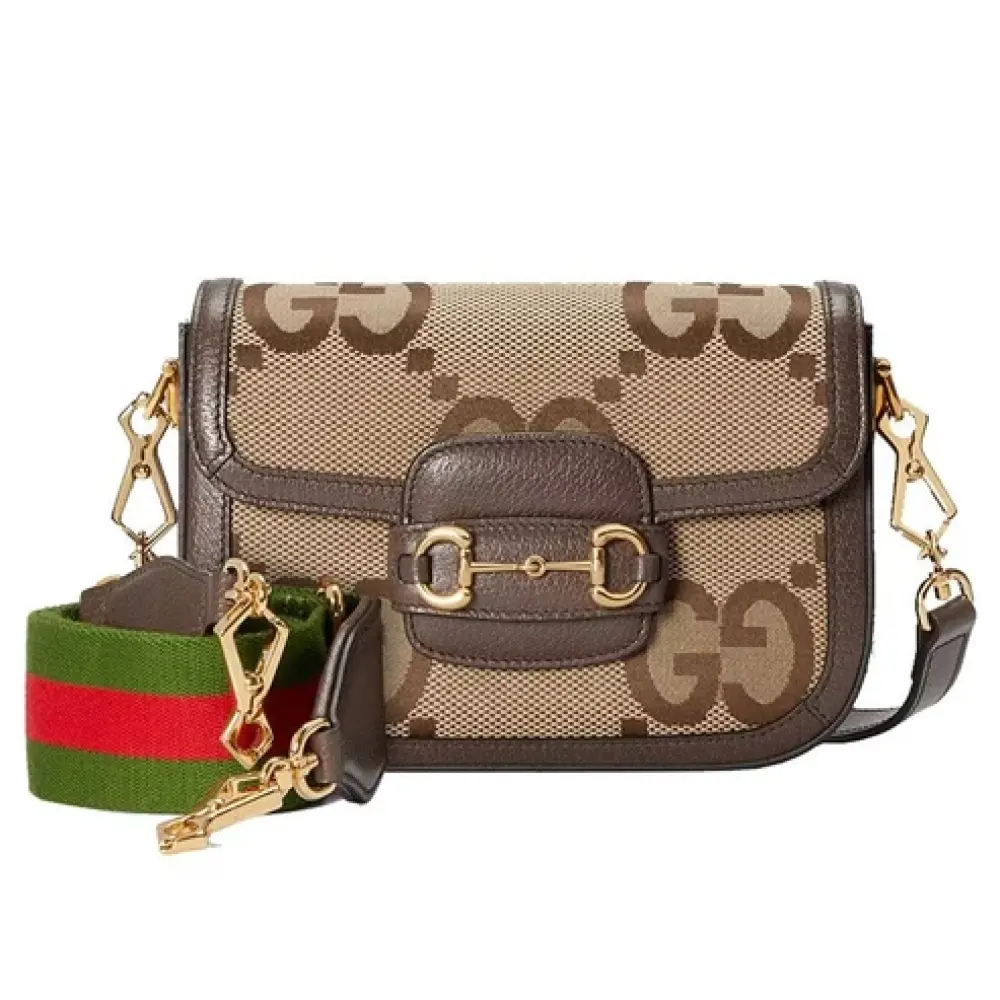 MINI HORSEBIT 1955 JUMBO GG SUPREME SHOULDER BAG · beige ebony