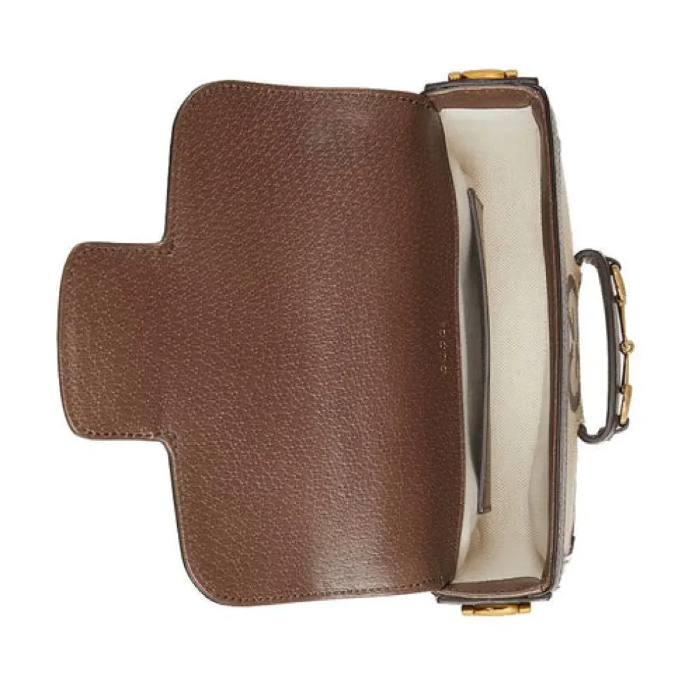 GUCCI MINI HORSEBIT 1955 JUMBO GG SUPREME SHOULDER BAG beige ebony