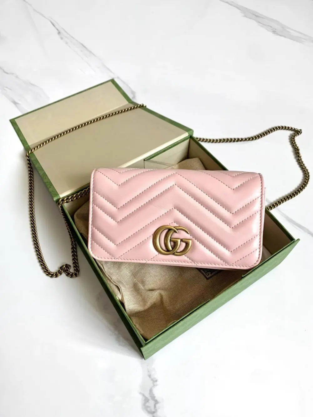 GUCCI MINI MARMONT WOC pink