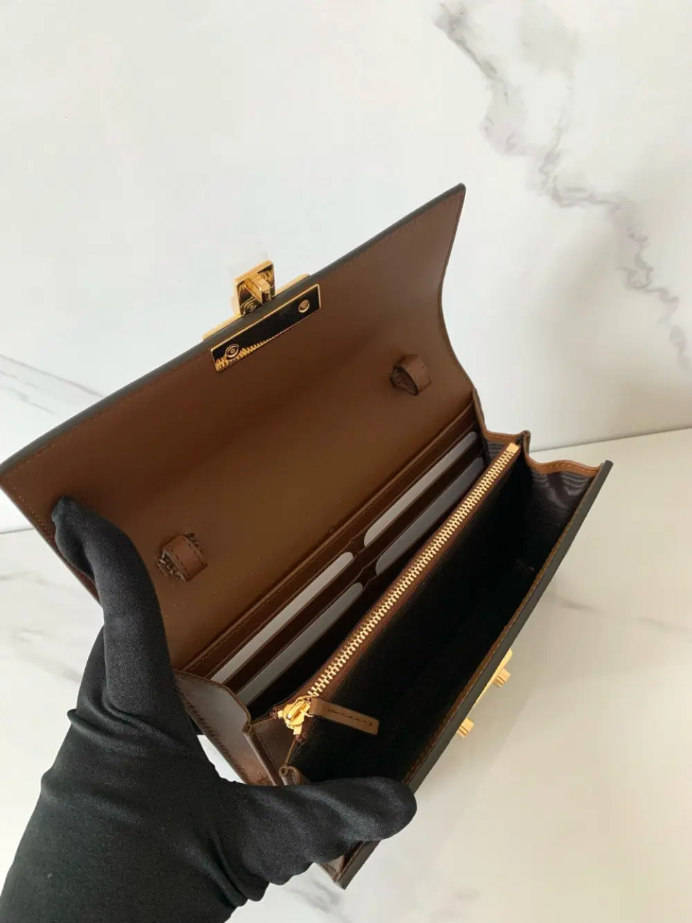 GUCCI SUPREME PADLOCK MINI beige ebony black