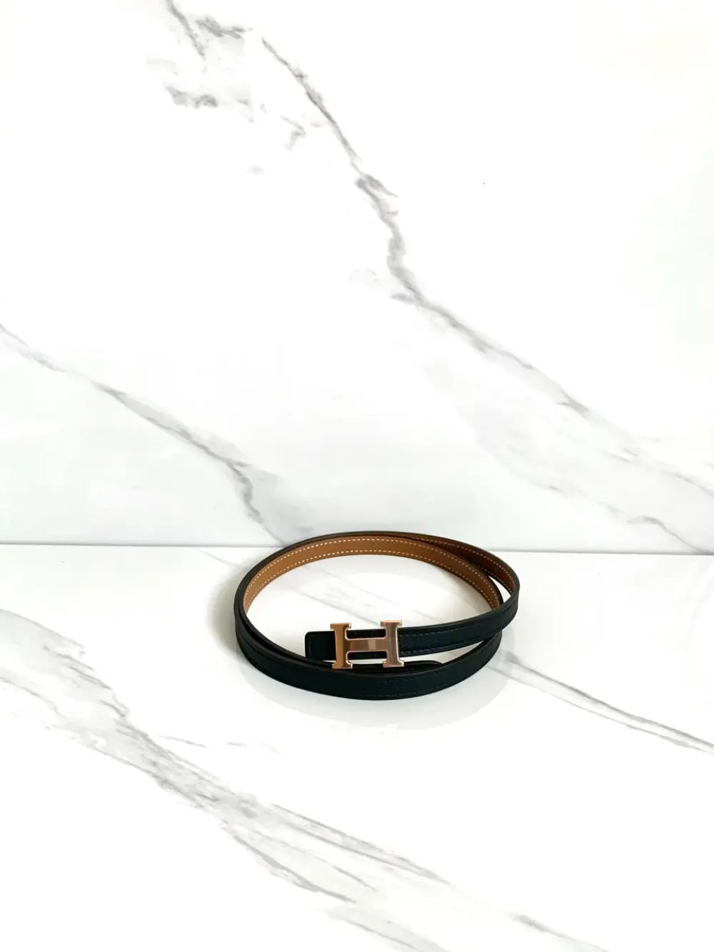 HERMES BELT 13MM black gold