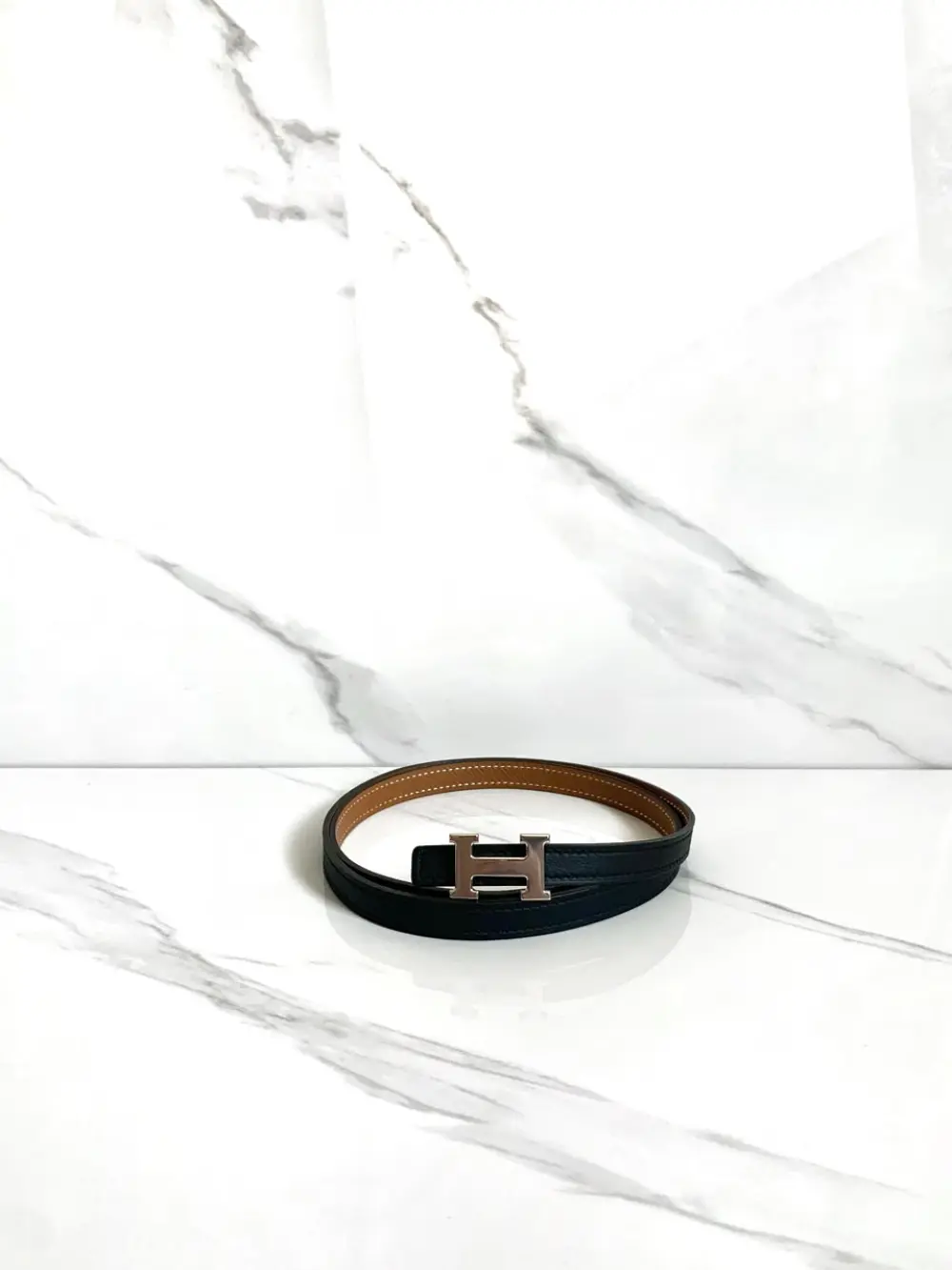 HERMES BELT 13MM black gold