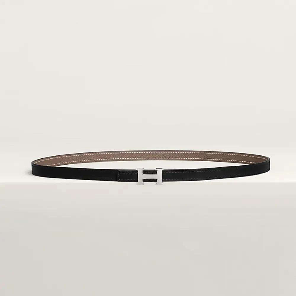 HERMES BELT 13MM black etoupe