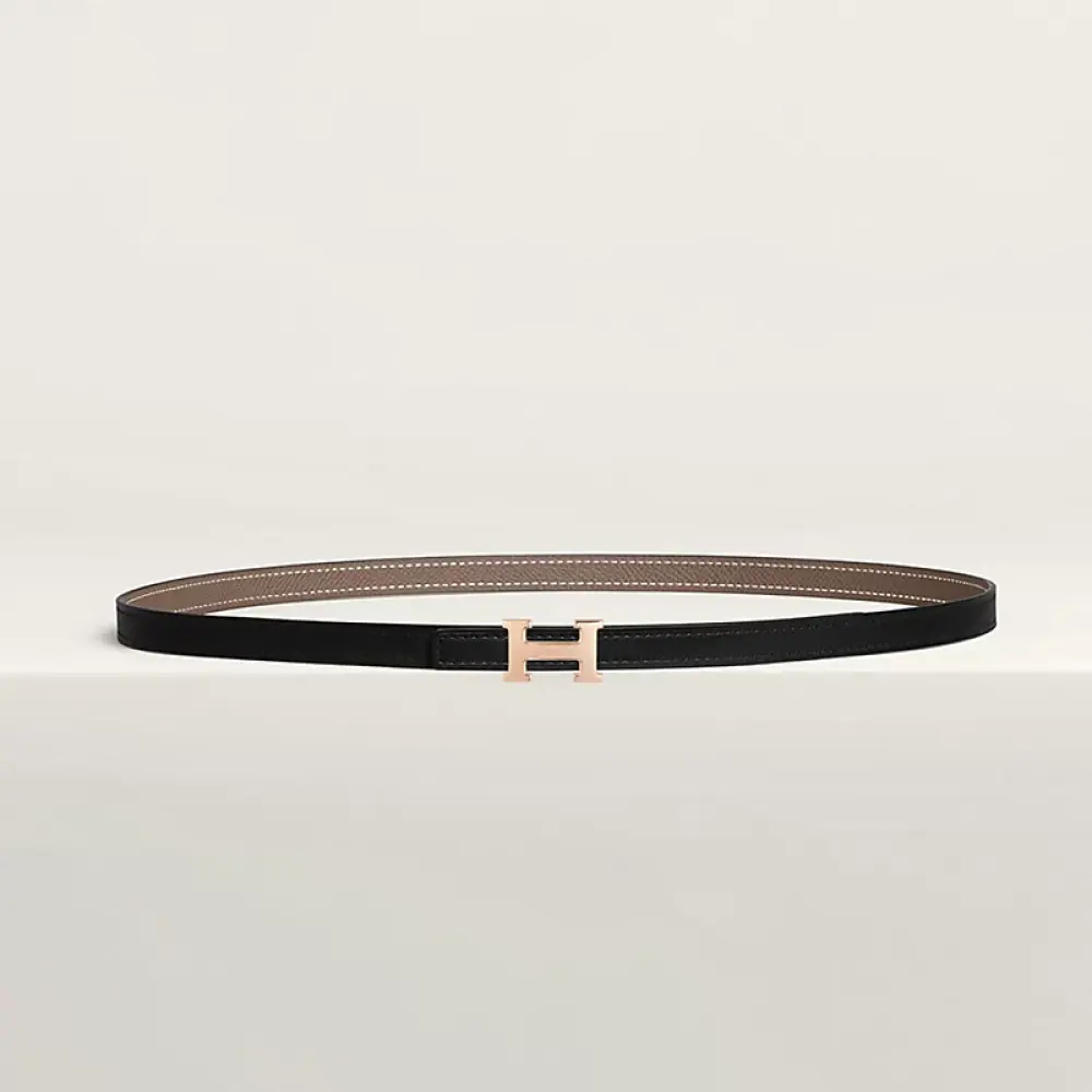 HERMES BELT 13MM black etoupe