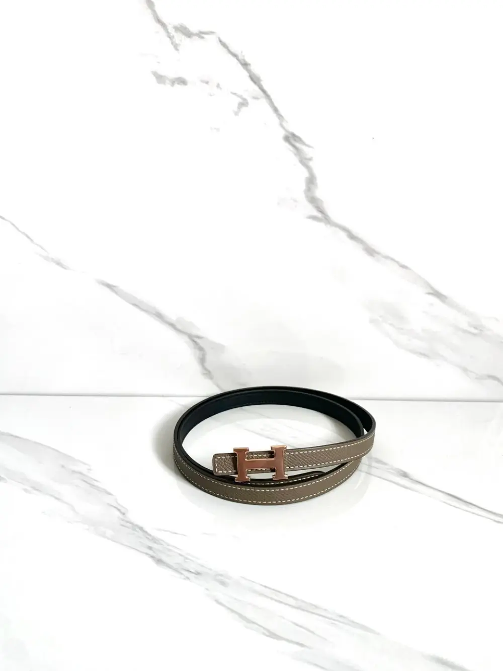 HERMES BELT 13MM black etoupe