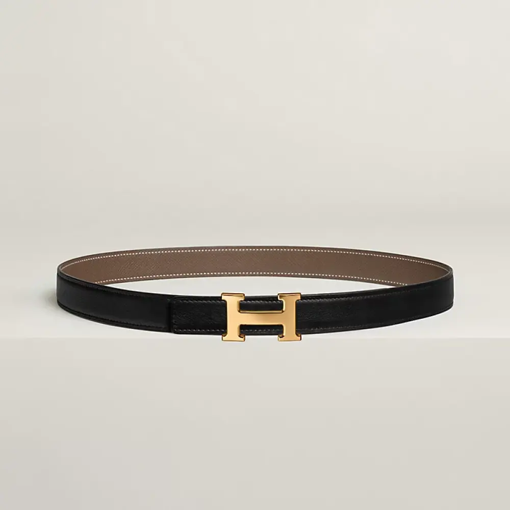 HERMES BELT 24MM black etoupe