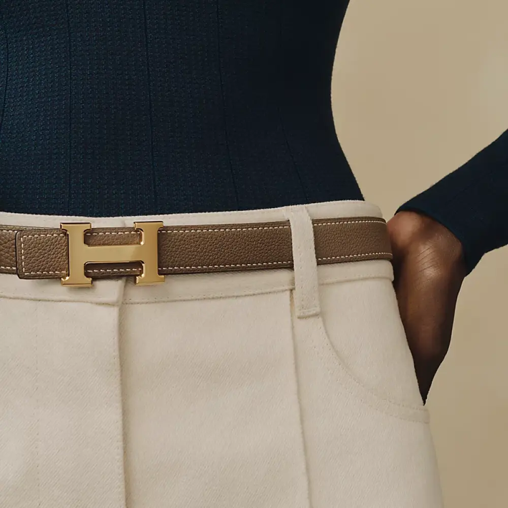 HERMES BELT 24MM black etoupe