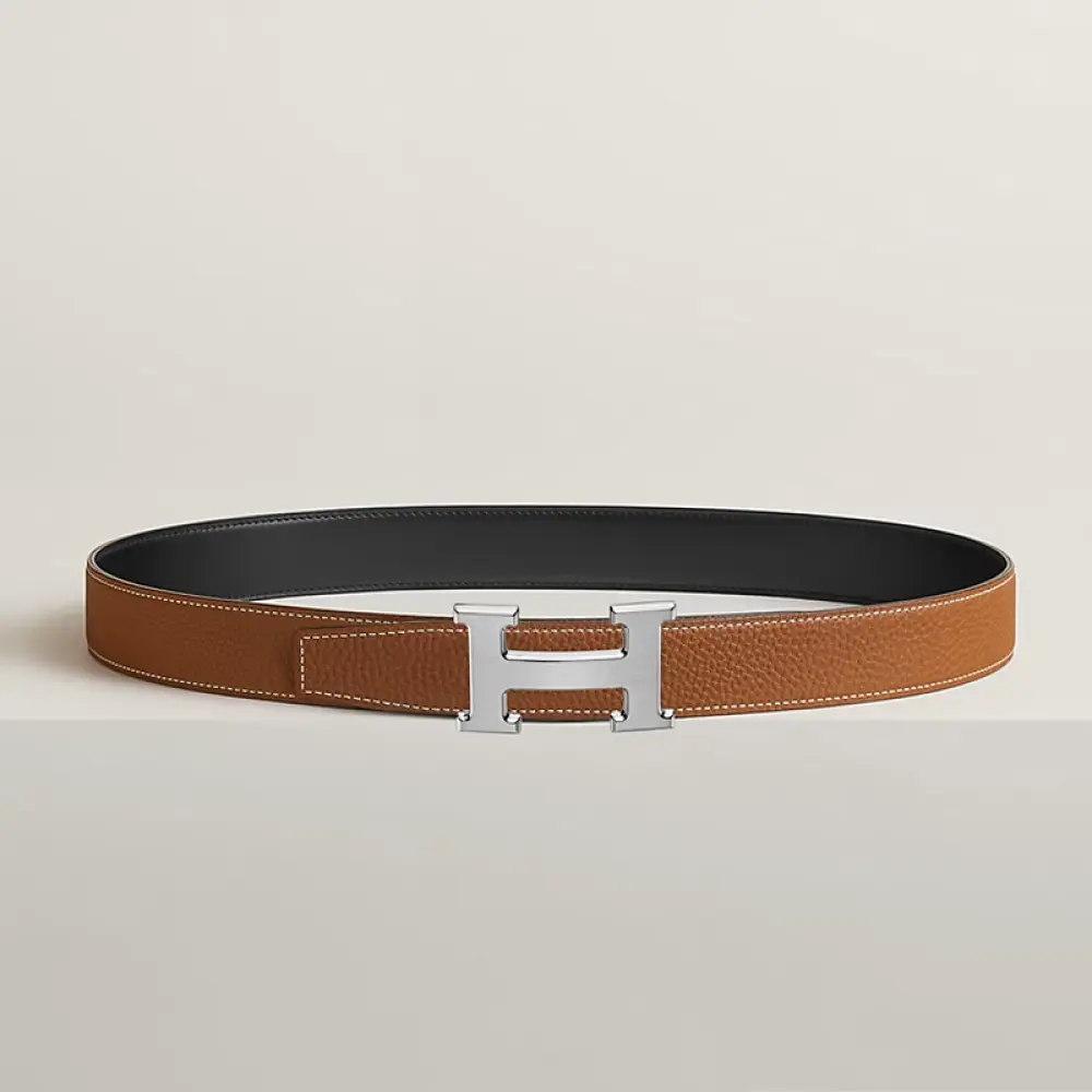 HERMES BELT 32MM black gold