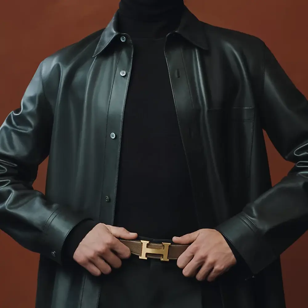 HERMES BELT 32MM black etain