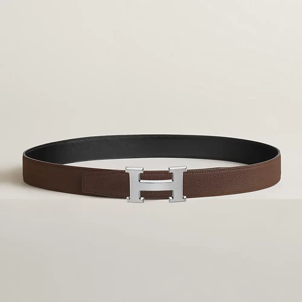 HERMES BELT 32MM black choco