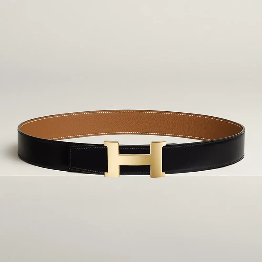 HERMES BELT 38MM black gold