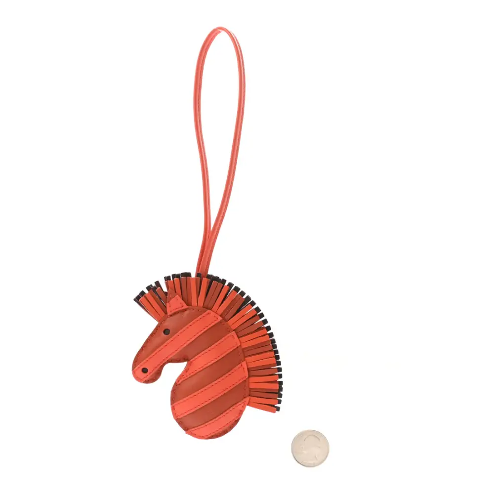 HERMES CHARM GEEGEE SAVANNAH orange poppy cornaline rouge