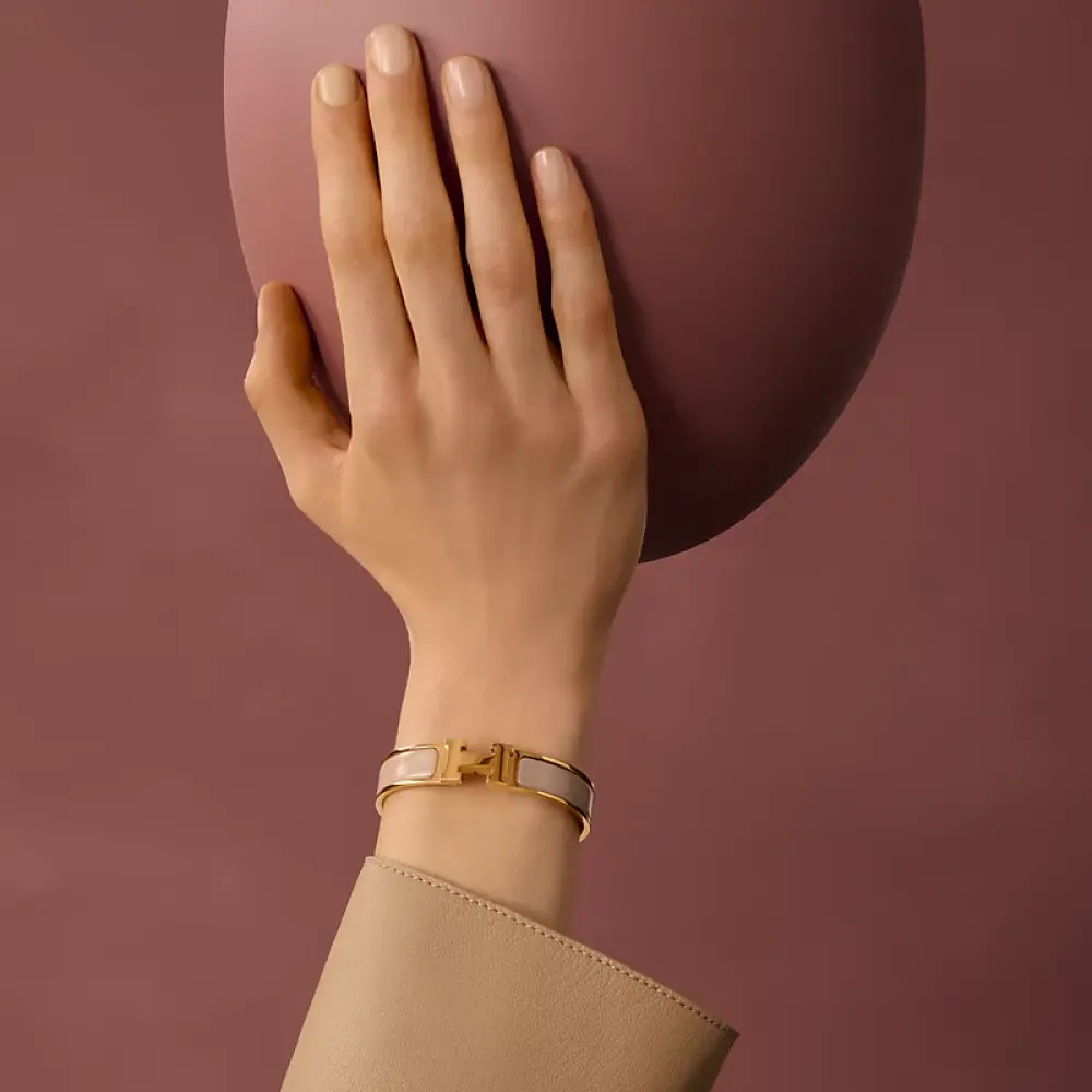 HERMES CLIC H BRACELET maroon glaise ghw