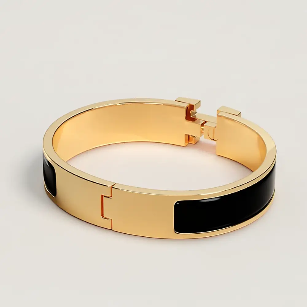 HERMES CLIC H BRACELET black ghw
