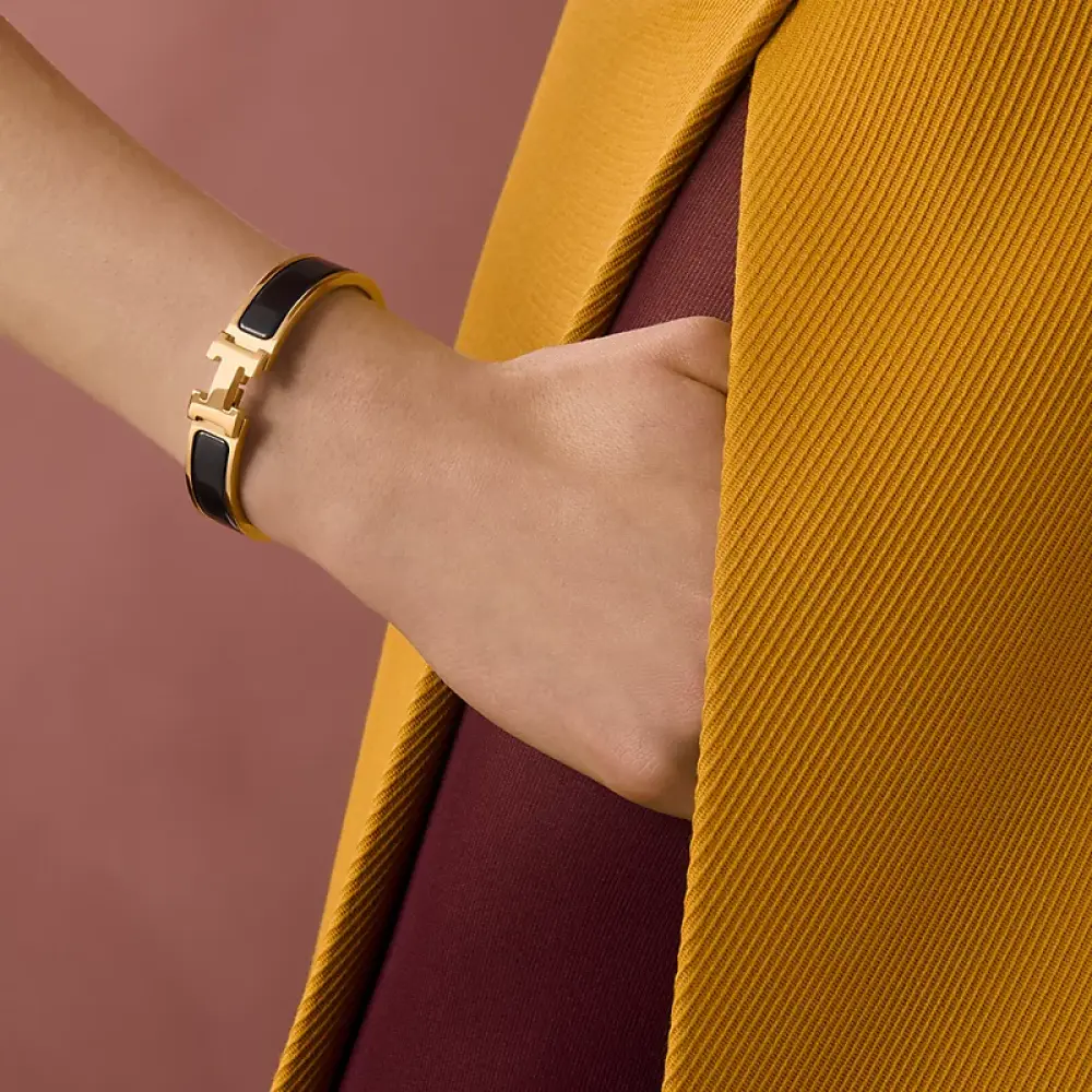 HERMES CLIC H BRACELET black ghw