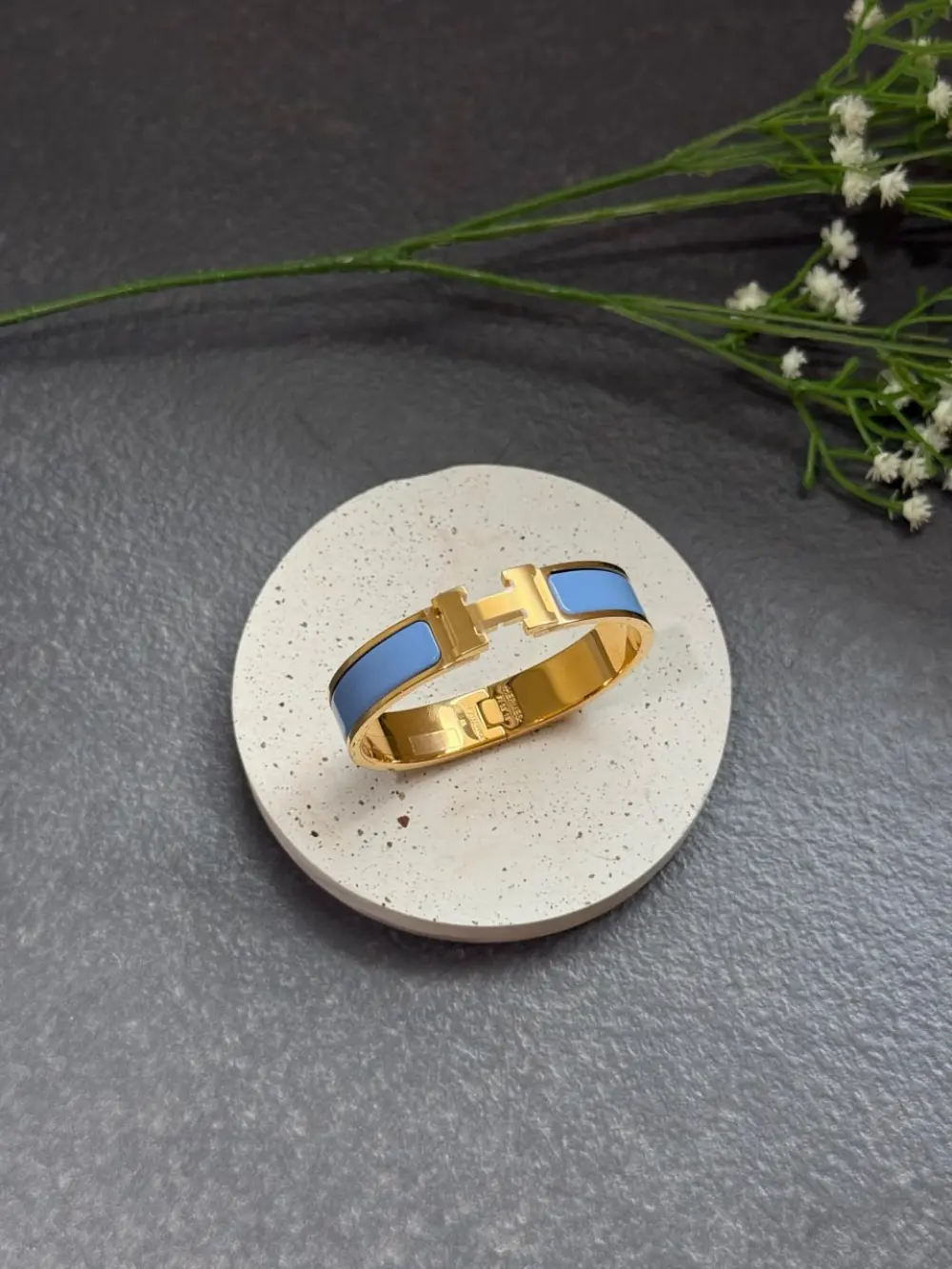 HERMES CLIC H BRACELET chardon ghw
