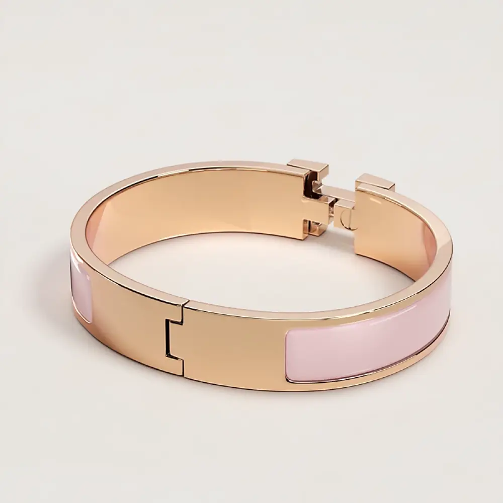 HERMES CLIC H BRACELET rose candeur rghw