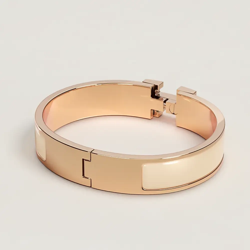 HERMES CLIC H BRACELET creme rghw