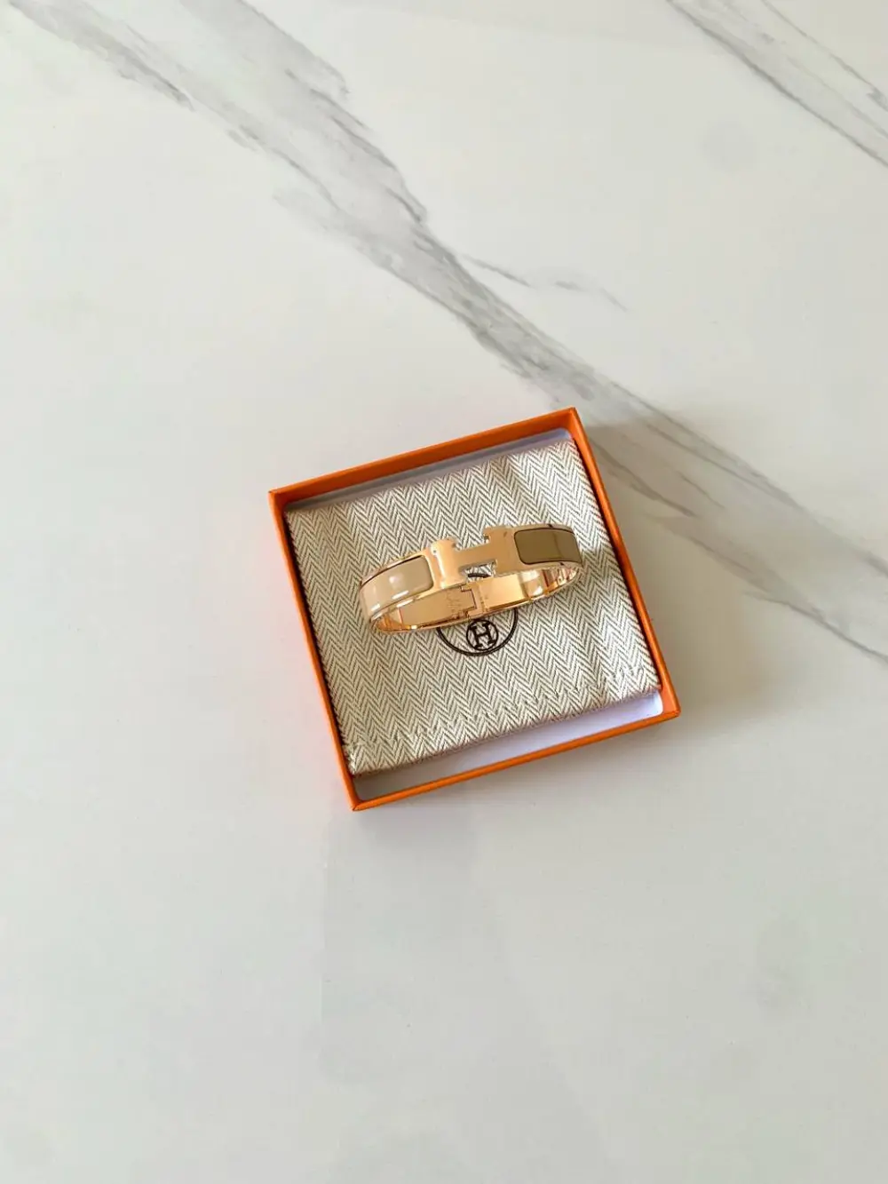 HERMES CLIC H BRACELET sable rghw