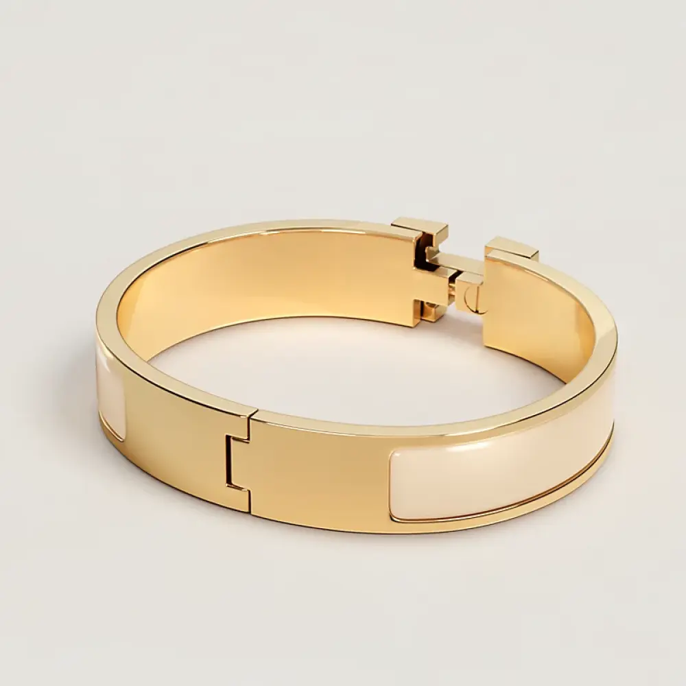 HERMES CLIC H BRACELET creme ghw