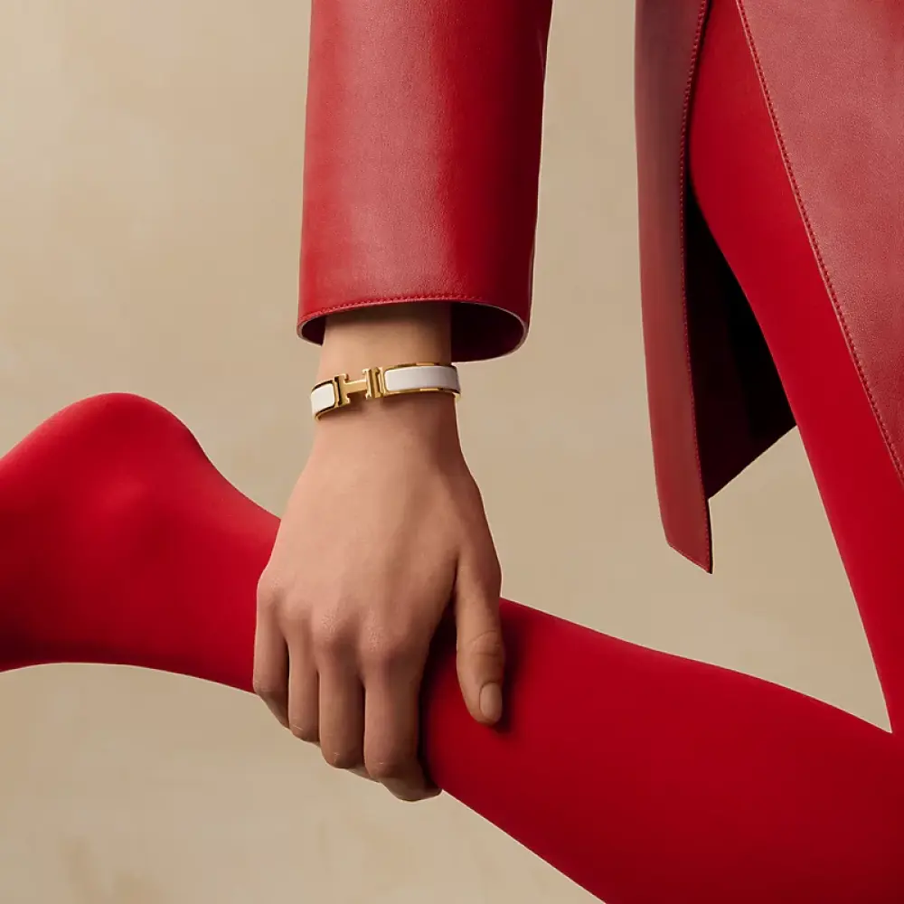 HERMES CLIC H BRACELET creme ghw