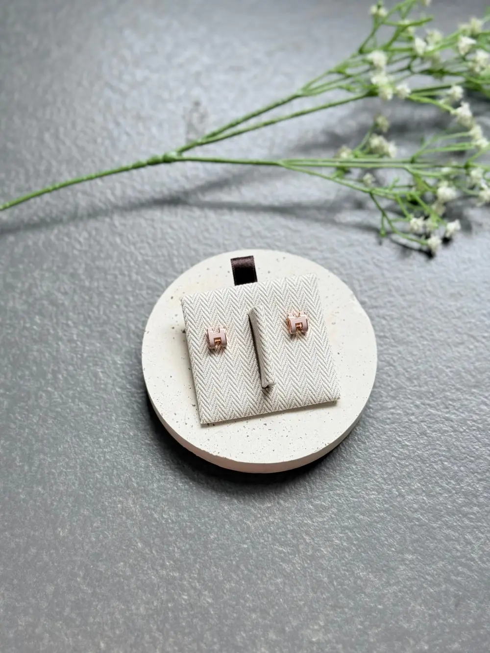 HERMES EARRING POP H rose dragee ghw