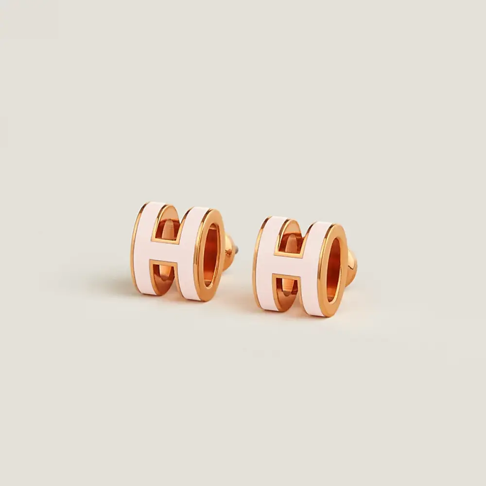 HERMES EARRING POP H rose dragee rghw