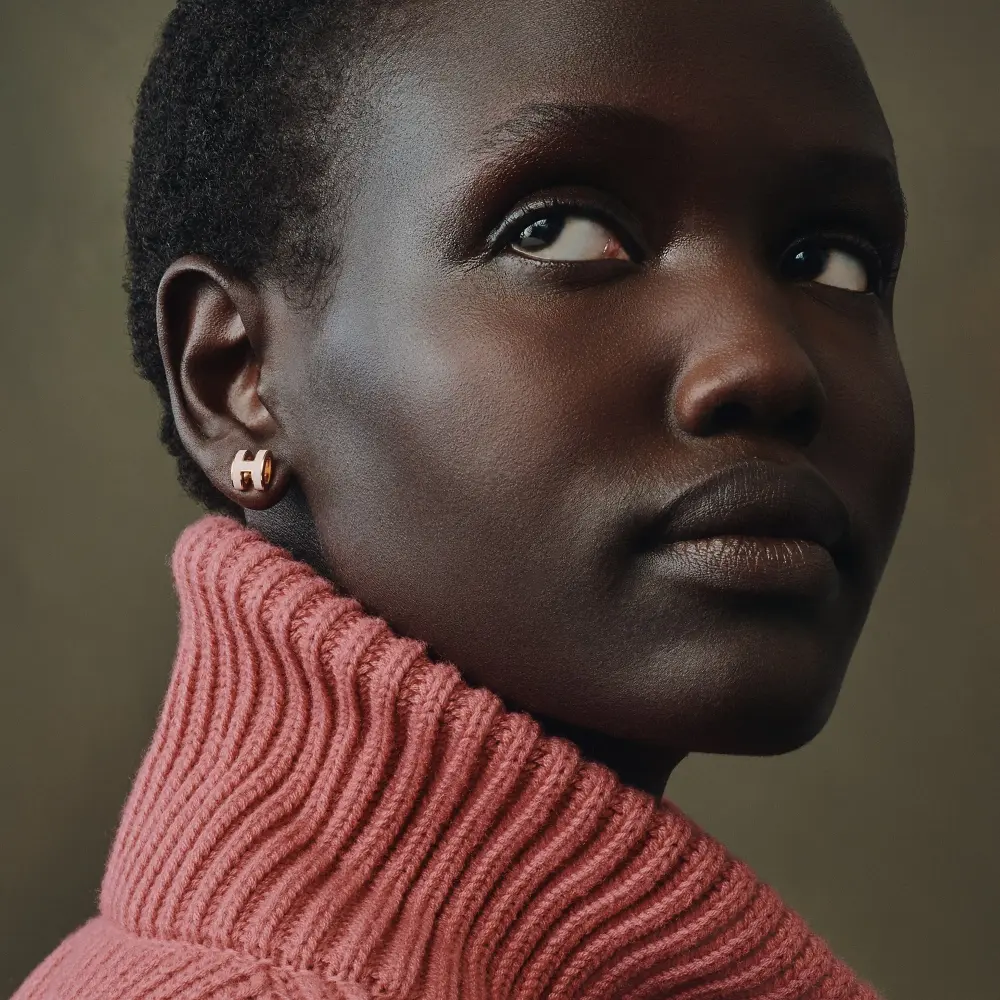 HERMES EARRING POP H rose dragee rghw