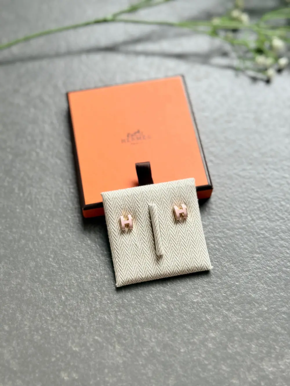 HERMES EARRING POP H rose dragee rghw