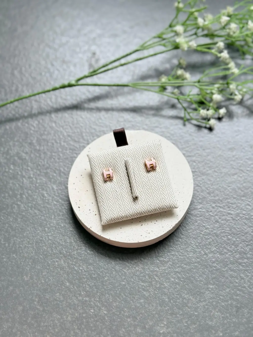 HERMES EARRING POP H rose dragee rghw