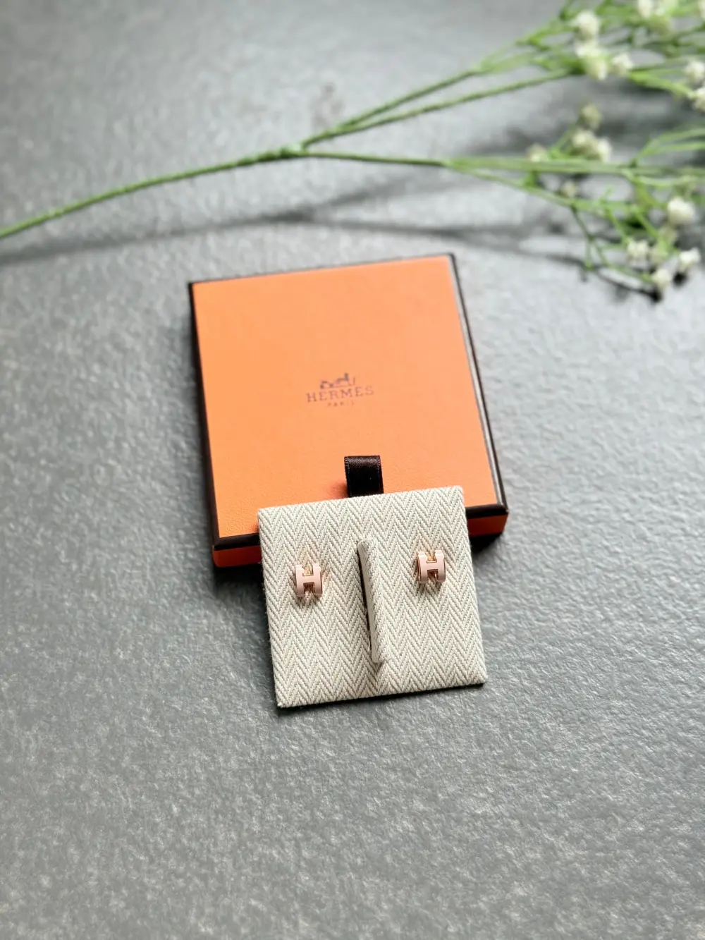HERMES EARRING POP H poudre rghw