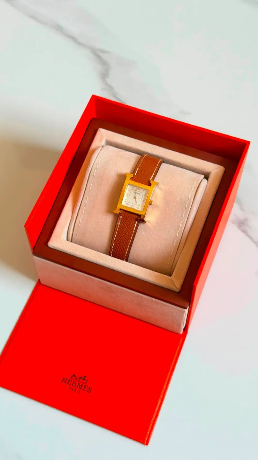 HERMES HHOUR PM gold epsom ghw
